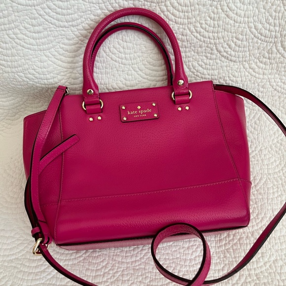 kate spade Handbags - Kate Spade Hot Pink Leather Medium Satchel